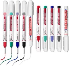 Deep Hole Marker Pens – 10 PCS Set with 5 Colors & Waterproof Precision Nib