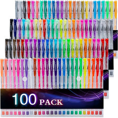100 Coloring Gel Pens Set for Adults Coloring Books- Gel Colored Pen For