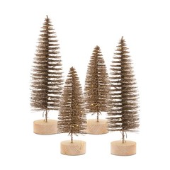 Tree with LED (Set of 4) 10.75″H, 14″H Plastic 6 Hr Timer 3 AAA Batteries, No…