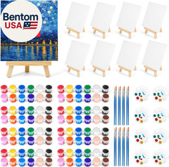 8 Pack 8 * 10In Canvas Boards for Painting, Art Canvas for Drawing with 16 Brush