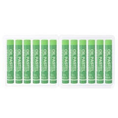 PATIKIL Yellow Green Oil Pastels, 12Pcs Soft Crayons 2.76,