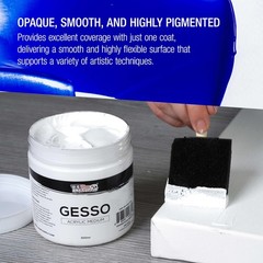 U.S. Art Supply White Gesso Primer – 16.9oz 16.9 Fl Oz (Pack of 1),
