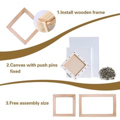 10 Sets Stretcher Bars for Needlework, 5 Sizes Wooden Canvas Stretcher Bars w…