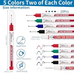 10 PCS Long Head Deep Hole Marker Pens 20mm Long Nib