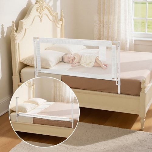 Toddler Bed Rail, Kids Beds Guard Rail with Reinforced Iron Pipe and Oxford …
