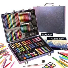 150pc Kids Art Set Drawing Painting Case Gift Box Ages 4–12 Crayons Markers KINS