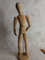 Wooden Articulated Artist Figure Poseable Mannequin Form 12″ 30cm Tall Art Good