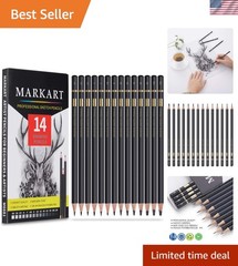 Versatile Artist Pencil Set: 14 Graphite Pencils for Professionals & Beginners