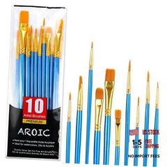 Acrylic Paint Brush Set – 1 Pack / 10 pcs Watercolor Brushes – 10pcs Blue
