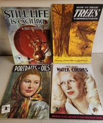 Lot of 4 How to Draw Trees, Water Colors, Still Life, Portraits, Walter Foster