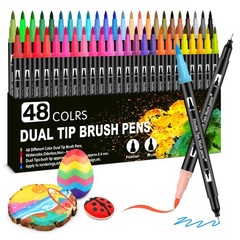 48 PCS Dual Double Tip Brush Markers Pens Artist Coloring Set Premium Case