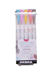 ZEBRA 5 Pack Double Ended Pen Set, Broad And Fine Tips (Warm Set) (O)