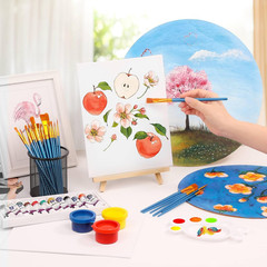 54 Pack 8″ x 10″ Canvas Easel Set Paint Brushes Acrylic Oil Art Kit