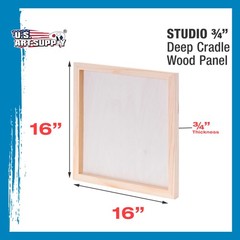 16″ x 16″ Studio 3/4″ Profile Depth Artist Wood Pouring Panel Boards Pack of 2