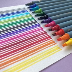 ZIG Calligraphy Marker Pens, 12 Colors set, 2mm & 3.5mm Dual Tip Markers, for