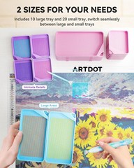 ARTDOT 30-Piece Stackable Tray Set Diamond Art Kits 30 Piece Set, Purple