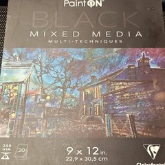 Clairefontaine PaintON Black Mixed Media Art Pad 9×12, 12 Sheets (20 Originally)