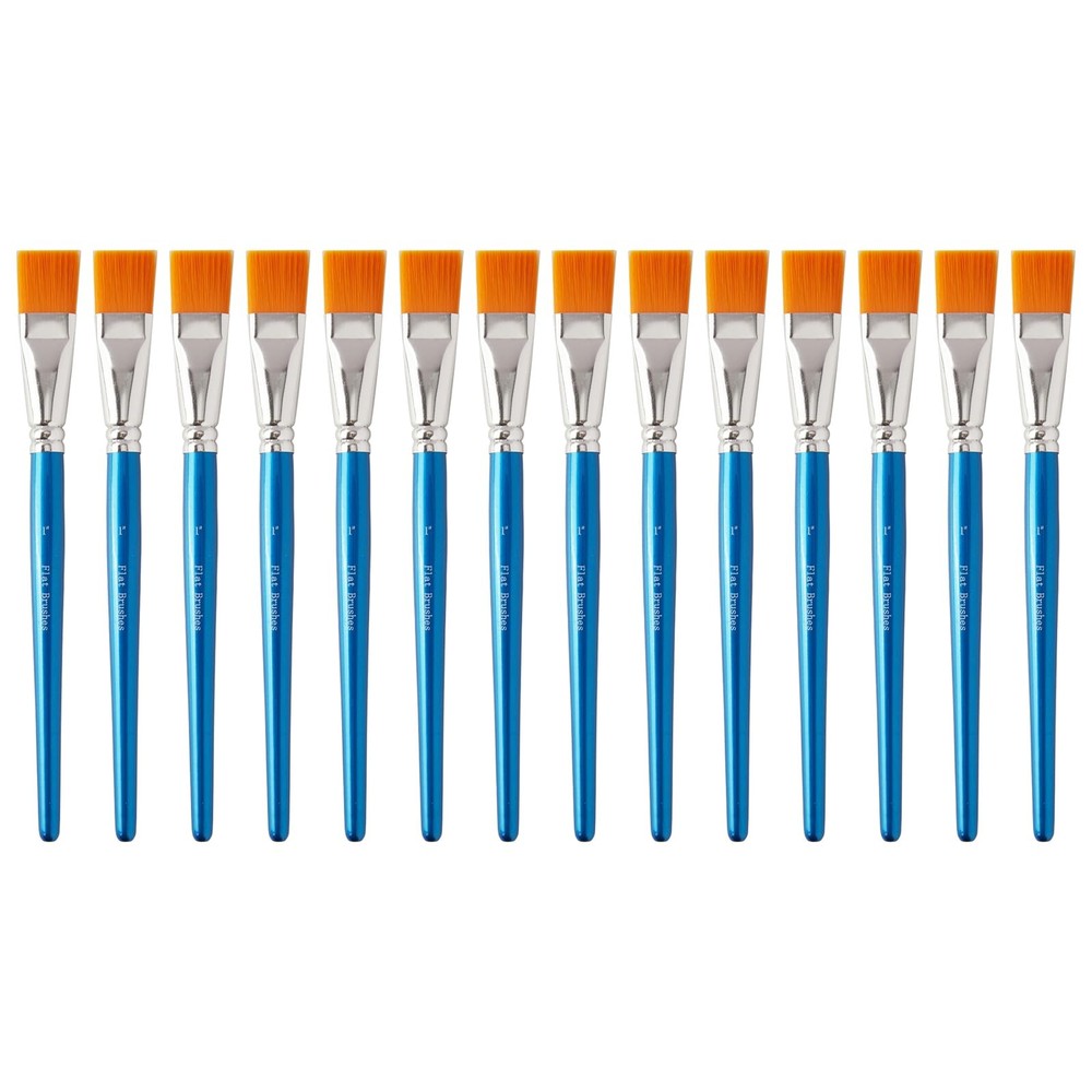 14 Pcs 1 Inch Flat Paint Brushes – Synthetic Nylon Hair Artist Brushes Bulk f…