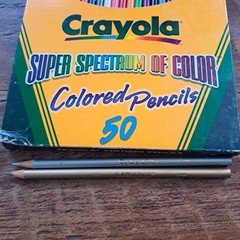 VTG 50 Crayola Super Spectrum Colored Pencils with Gold Silver Cerulean 1997