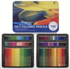 180 Brutfuner Oily Colored Pencils in Metal box – Premium Soft Core – Coloring