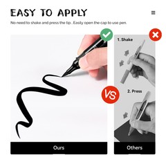 Arrtx Acrylic Paint Pens 8pcs Double Tip Black Paint Markers for Painting Black