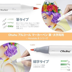 Ohuhu 320 Color Art Marker Set Alcohol-Based Fine & Brush Tips Honolulu B New