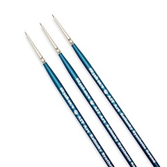 AIT Art Select Round Detail Paint Brushes, Size 20/0, Pack of 3, Synthetic Ko…