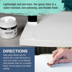 U.S. Art Supply White Gesso Primer – 16.9oz (500ml) for Oil & Acrylic Paint – Su