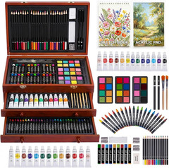 TMOL Art Supplies, 175-Pack Deluxe Art Set Drawing Painting Kit with 2 Drawing P