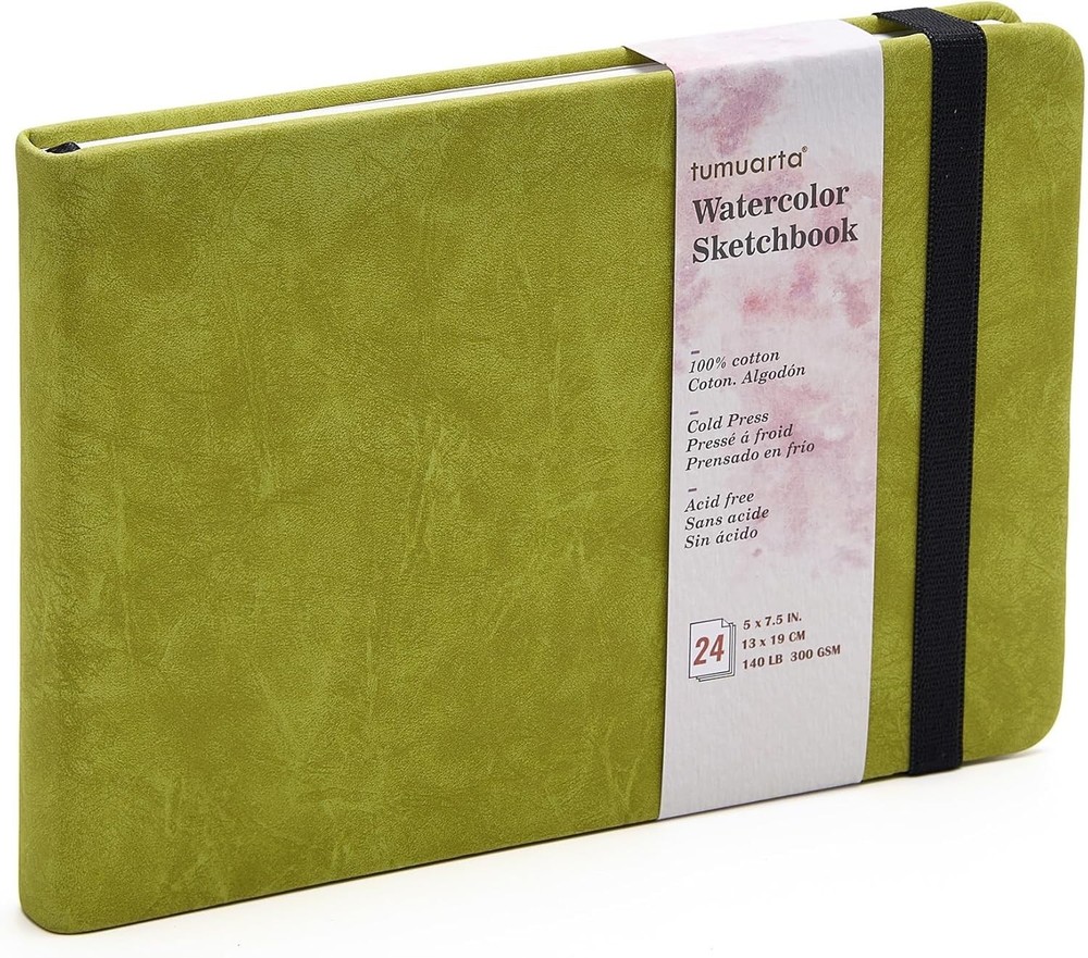 Watercolor Sketchbook, 5×7.5, 140 LB, 300 GSM, 100% Cotton Paper, Cold Press,…