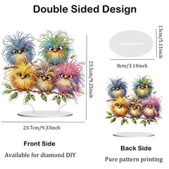 JASGARDE DIY Tabletop Diamond Art Painting 3.1 x 7.8 x 6.7 inches, Bird Team