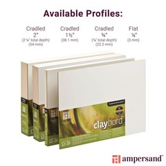 Ampersand Museum Quality Claybord 5×5 Pack of 4 Ultra Smooth Multi Media Panels