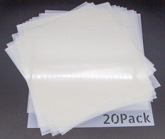 20 Pack 7.5mil Mylar Sheets, 12 X 12 inches by 12 inches, Milky Translucent