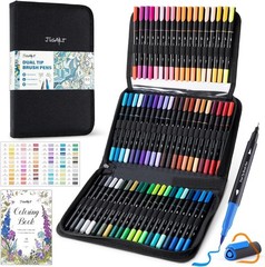 Markers for Adult Coloring Books No Bleeding, 60 Colors Coloring Markers with…
