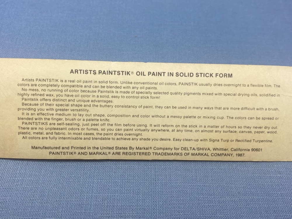 Vintage Shiva Markal Artist Paintstik 1987 Oil Paint Sticks Used -You Pick Color