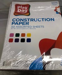 Colored Construction Paper-varied sizes and colors; 8 pounds