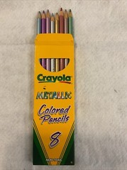 Vintage Crayola Metallic Colored Long Pencils 8 Pack New Old Stock 2000