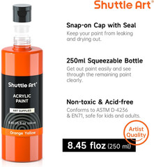 Shuttle Art 18 Colors Acrylic Paint Bottle Set (250Ml/8.45Oz), Rich Pigmented Bu