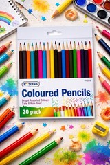 20 large quantity colouring pencils-artists drawing kids adults – handy wallet