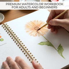 Beautiful Watercolor Workbook for Beginners – Relaxing 6.5 x 9 inches, Floral