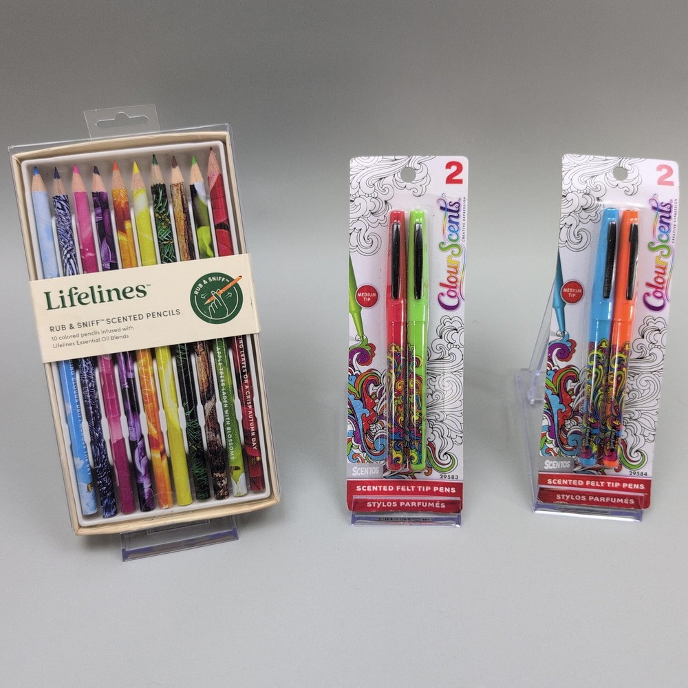 Mixed Brands Scented Markers Lifelines ColourScents 2 Packs Plus 10 Pencils