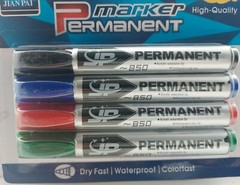 4 X Permanent Marker Pens Markers Bullet Tip High Quality Waterproof Assorted