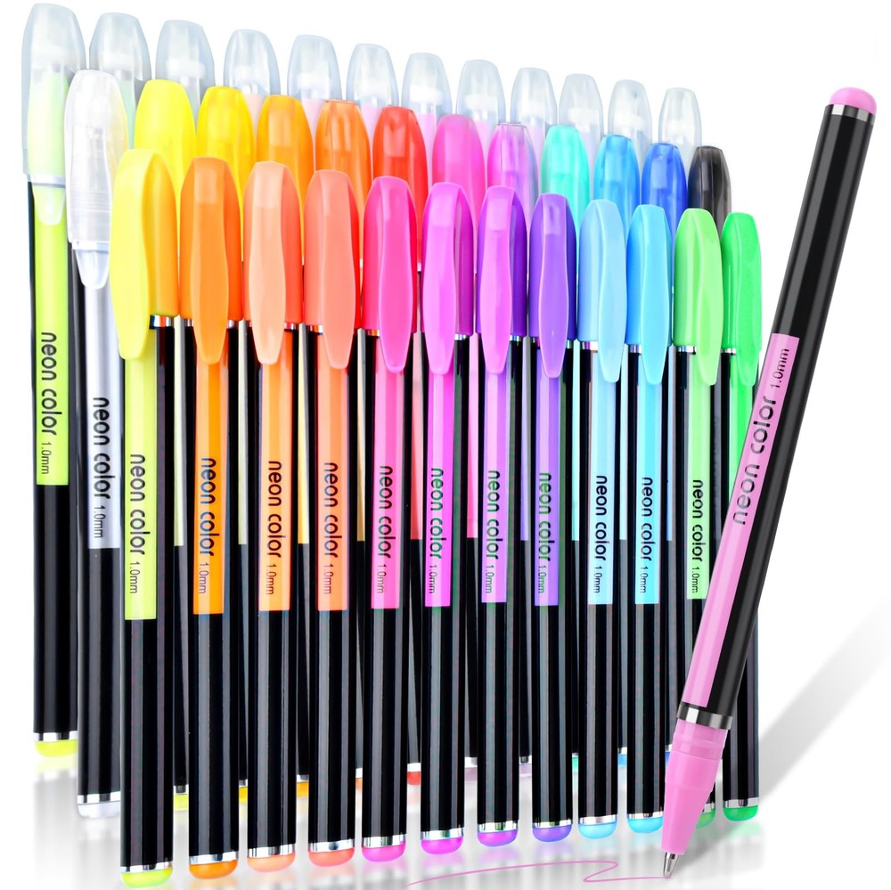 36 Colors Gel Pens Gel Pen Set for Adult Coloring, Metallic Glitter Pens & Ge…