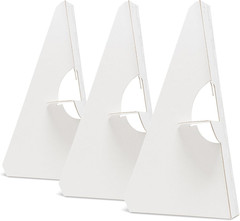 Self Adhesive Cardboard Easel Backs, 15 Inch, White, 50 Pack | Single Wing, Disp