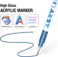 Acrylic Gel Pens 72 Colors, Colored Pens for Journaling, Coloring Books, Calligr