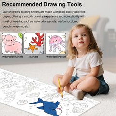 Giant Coloring Paper Roll for Kids, 300x30cm/118×11.8in Art Paper Drawing Craft