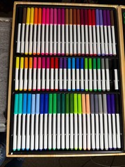Alex Brands Deluxe Wooden Art Set 142 Pc Colored Pencil Marker Crayon Case
