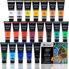 Professional Acrylic Paint Set, 20 Primary Colors (120Ml / 4.05Oz) Tubes, Art Cr