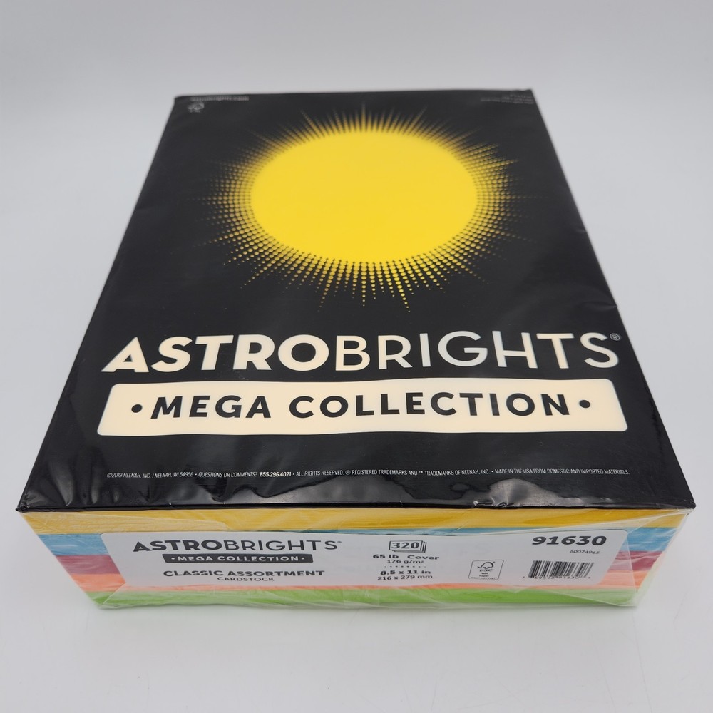 Astrobrights Mega Collection 5 Colors 8.5 x 11 In. 320 Sheets 65 lb. Cover