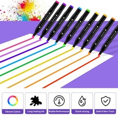 80 Colors Alcohol Markers Set, Dual Tip Art Pens, Alcohol-Based Marker for Ki…